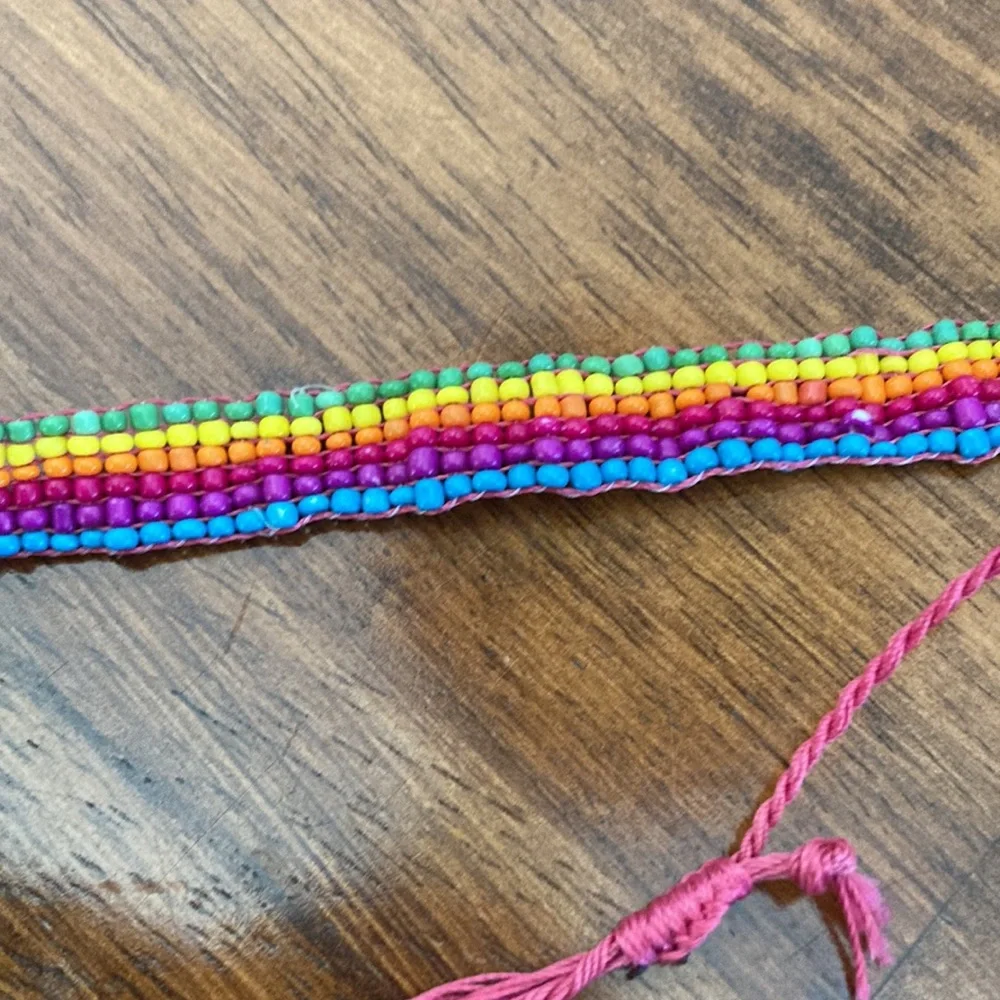 Y2K Rainbow Beaded Choker Necklace Boho 1990s 2000s Lizzie McGuire One Size EUC